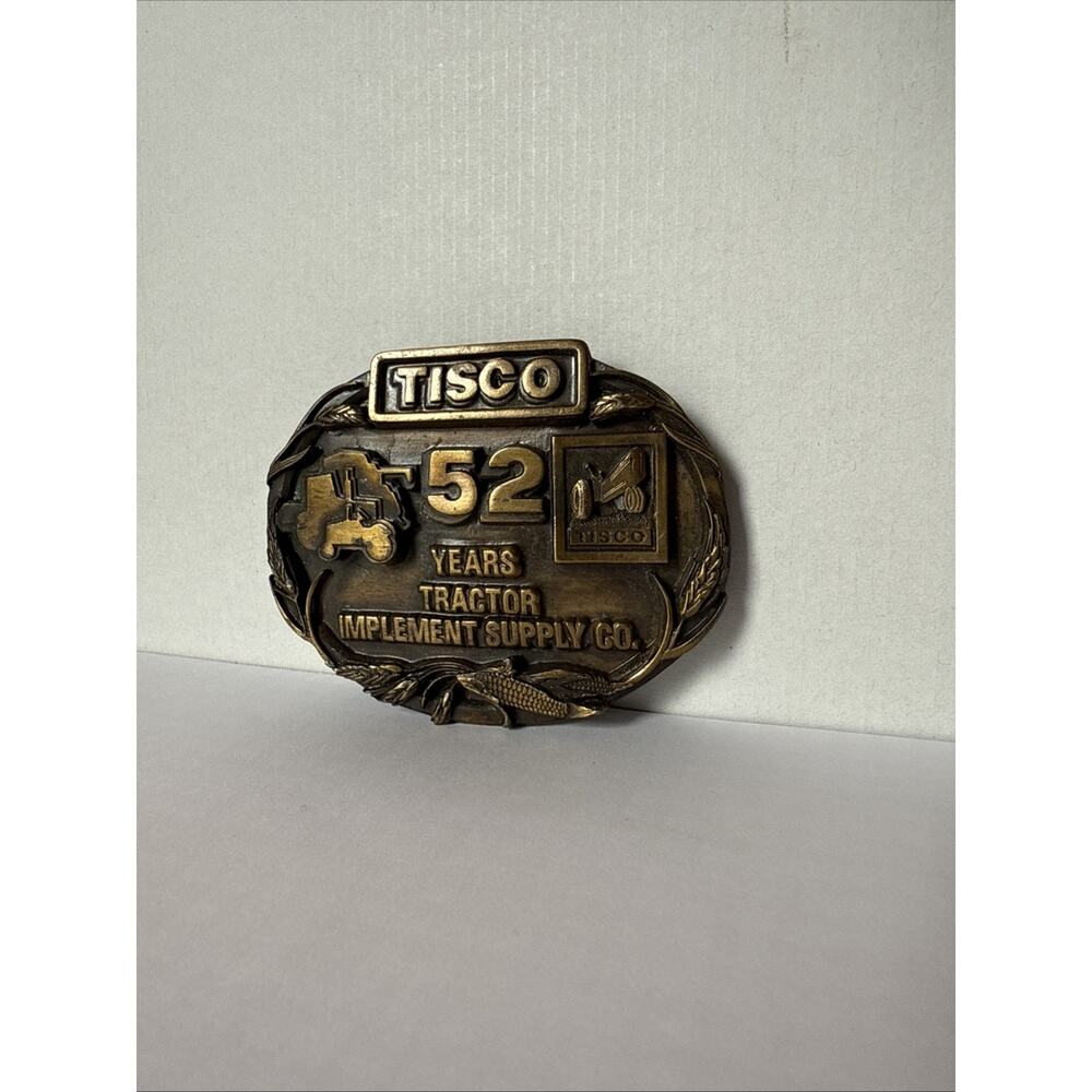 Tisco Tractor 52nd Anniversary Belt Buckle VTG 1937-1987 Cast Brass Ltd Ed Farm